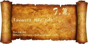Tavaszi Máté névjegykártya